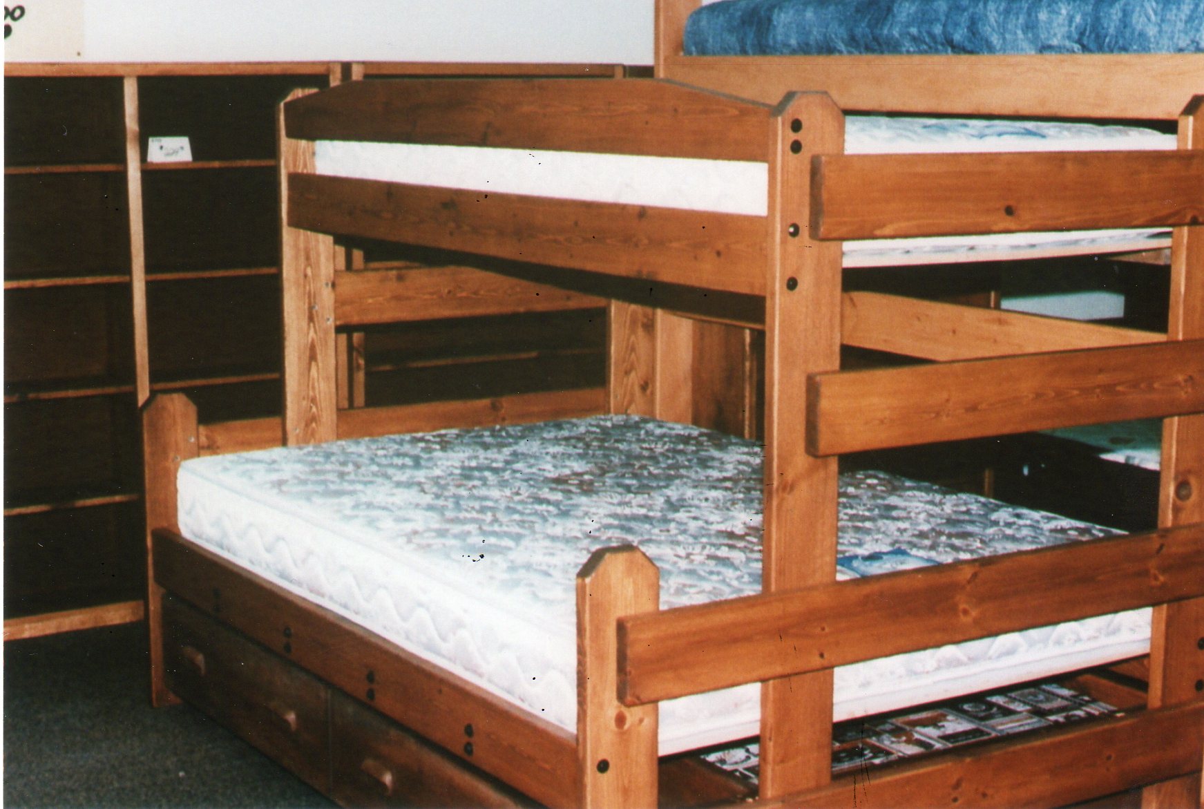 bunk beds with full size bed on bottom